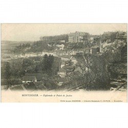 carte postale ancienne 80 MONTDIDIER. Esplanade et Palais de Justice 1904