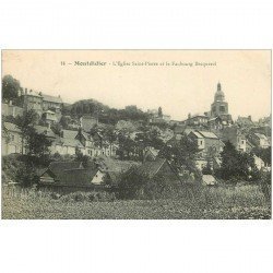 carte postale ancienne 80 MONTDIDIER. Faubourg Becquerel Eglise Saint-Pierre