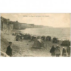 carte postale ancienne 80 ONIVAL SUR MER. Côté Tréport et les Falaises 1931