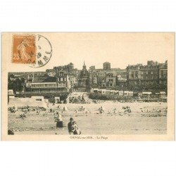 carte postale ancienne 80 ONIVAL SUR MER. La Plage 1929