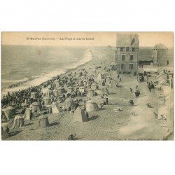 carte postale ancienne 80 ONIVAL SUR MER. La Plage Marée haute