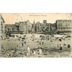 carte postale ancienne 80 ONIVAL SUR MER. La Plage panorama