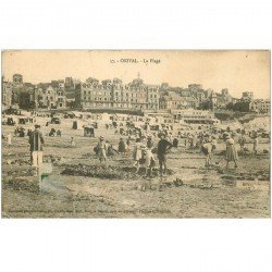 carte postale ancienne 80 ONIVAL SUR MER. La Plage. Minuscule pli coin