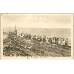 carte postale ancienne 80 ONIVAL SUR MER. Vue générale avec Vaches 1936