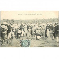 carte postale ancienne 80 ONIVAL. Prix Construction sur le Sable 1906