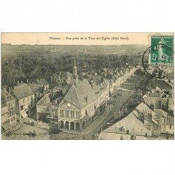 carte postale ancienne 80 PERONNE. Vue prise de la Tour de l'eglise