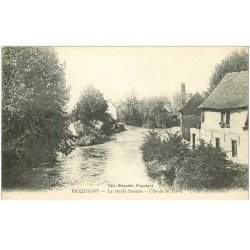 carte postale ancienne 80 PICQUIGNY. L'Ile de la Trève et la vieille Somme 1917