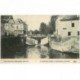 carte postale ancienne 80 PICQUIGNY. Pont détruit et Café de la Somme
