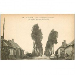 80 POZIERES. Route de Bapaume et le Moulin au loin