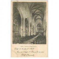 carte postale ancienne 80 ROYE. Intérieur Eglise Saint-Pierre 1903