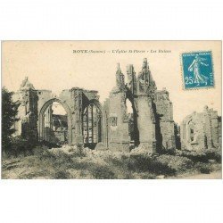 carte postale ancienne 80 ROYE. Ruines Eglise Saint-Pierre