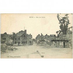 carte postale ancienne 80 ROYE. Ruines Rue de Paris