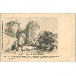 carte postale ancienne 80 SAINT-RIQUIER. Porte de la Ville Centule. Carte 1903 style parchemin