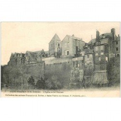 carte postale ancienne 80 SAINT-VALERY-SUR-SOMME. Eglise et Falaises
