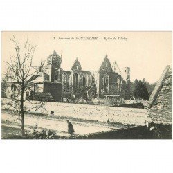 carte postale ancienne 80 TILLOLOY. Ruines de l'Eglise bombardée
