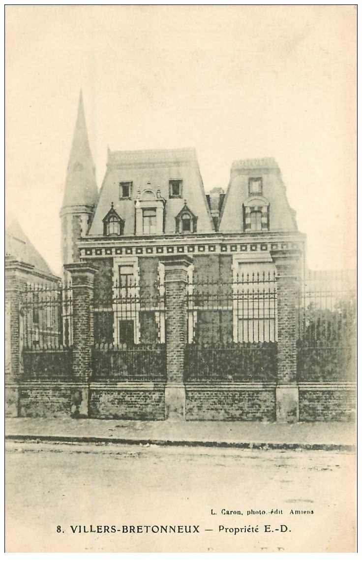 carte postale ancienne 80 VILLERS BRETONNEUX. Propriété E-D