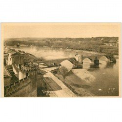 carte postale ancienne 84 AVIGNON. Le Pont Saint-Bénézet sur le Rhône