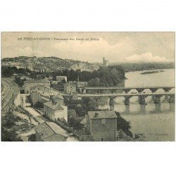 carte postale ancienne 84 AVIGNON. Panorama des Bords du Rhône 1905