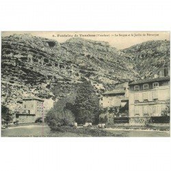 carte postale ancienne 84 FONTAINE DE VAUCLUSE. La Sorgue et Jardin de Pétrarque