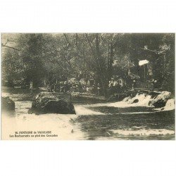 carte postale ancienne 84 FONTAINE DE VAUCLUSE. Les Restaurants au pied des Cascades