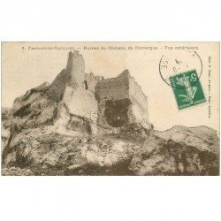 carte postale ancienne 84 FONTAINE-DE-VAUCLUSE. Ruines Château Pétrarque 1908