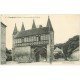 carte postale ancienne 02 LONGPONT. Porte fortifiée de l'Abbaye 1916