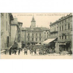 84 ORANGE. Place Hôtel de Ville 1921 Café du Commerce et des Deux mondes