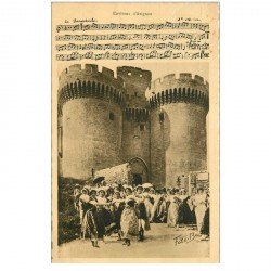 carte postale ancienne 84 VILLENEUVE. Fort Saint-André une Farandole Provençale 1938