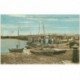 carte postale ancienne 85 AIGUILLON A LA FAUTE. Pont sur le Lay 1929 avec barques de Pêcheurs animation