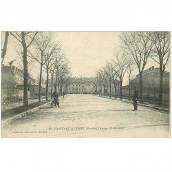 carte postale ancienne 85 FONTENAY LE COMTE. Caserne d'Infanterie 1914 Militaire cycliste