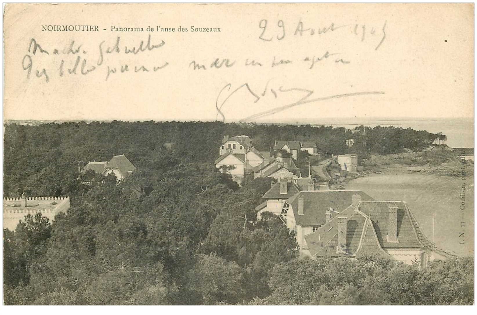 carte postale ancienne 85 ILE DE NOIRMOUTIER. Anse des Souzeaux 1905