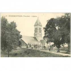 carte postale ancienne 85 ILE DE NOIRMOUTIER. Eglise et Cimetière