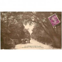 carte postale ancienne 85 ILE DE NOIRMOUTIER. Route Plade Bois de Chaize 1933