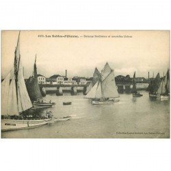 carte postale ancienne 85 LES SABLES D'OLONNE. Bateaux pour la Pêche à la Sardine. Sardiniers et nouvelles Usines