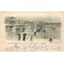 carte postale ancienne 85 LES SABLES D'OLONNE. La Plage à l'Heure des Bains 1901