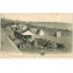 carte postale ancienne 85 LES SABLES D'OLONNE. La Plage avec Station Anes 1921