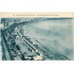carte postale ancienne 85 LES SABLES D'OLONNE. La Plage vue Panoramique