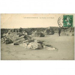 carte postale ancienne 85 LES SABLES D'OLONNE. Rochers vers le Cayola 1913