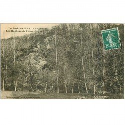 carte postale ancienne 85 MERVENT. En Forêt les Rochers de Pierre Brune 1911