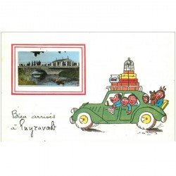 85 PUYRAVAULT. Carte à système avec véritable petite photo collée Epicerie et Pont.