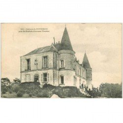 carte postale ancienne 85 SAINT DENIS LA CHEVASSE. Château de Puytesson 1913 animation sur le Perron
