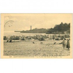 carte postale ancienne 17 SAINT GEORGES DE DIDONNE. Plage et Phare 1929