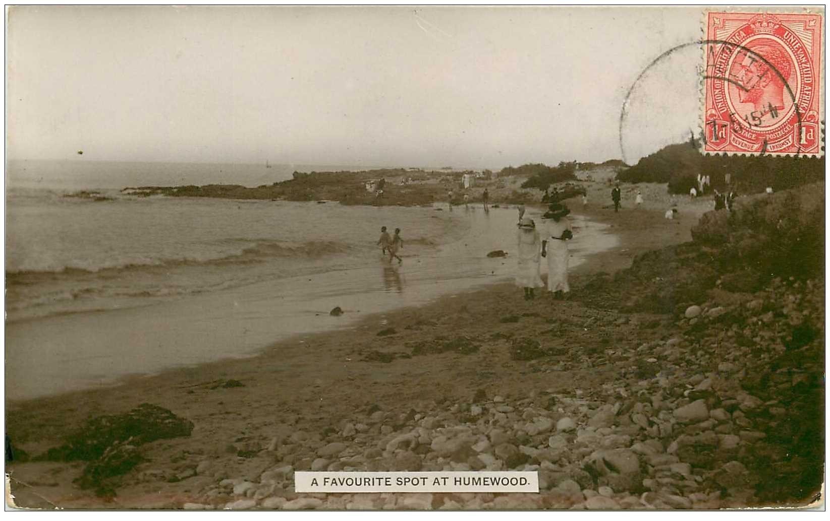 AFRIQUE DU SUD. A favourite spot at Humewood 1917. Carte photo émaillographie
