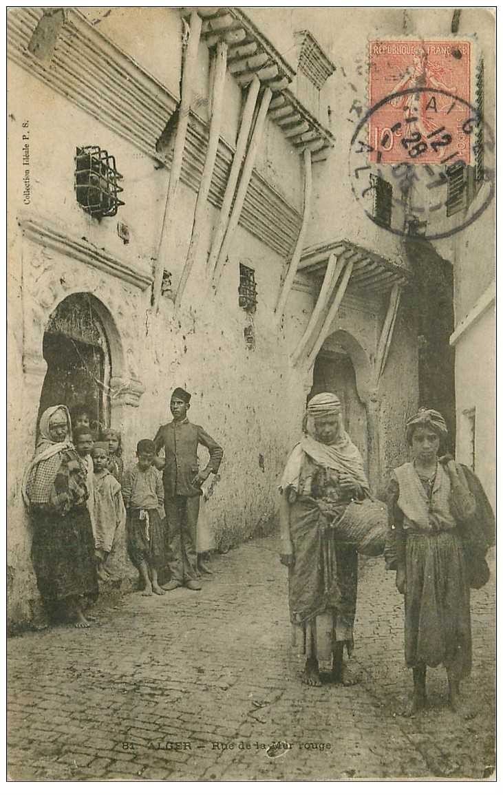 Photo Vintage Alger 1880 - Rue De La Mer Rouge - Tirage Albuminé Original 11x16 Cm - Réf. CQ9958