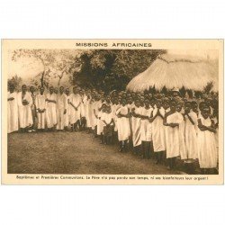 carte postale ancienne COTE D'IVOIRE. Baptêmes et Premières Communions Missions Africaines