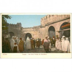carte postale ancienne MAROC. Tanger. Les Trois Portes du Carrefour vers 1900