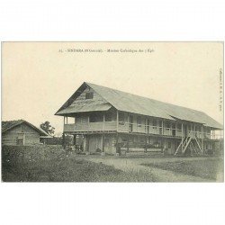 carte postale ancienne GABON. Mission Catholique des 3 Epis