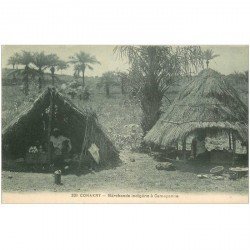 carte postale ancienne GUINEE. Conakry. Marchands indigènes à Camayenne (bleutée)