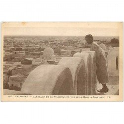 carte postale ancienne TUNISIE. Kairouan. La Ville Sainte vue de la Grande Mosquée