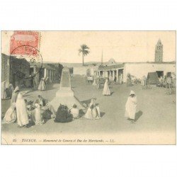 carte postale ancienne Tunisie. TOZEUR. Monument de Canova Rue des Marchands 1912